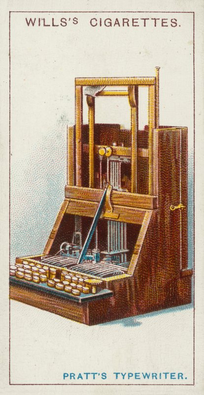 Pratts skrivmaskin (chromolitho) av English School