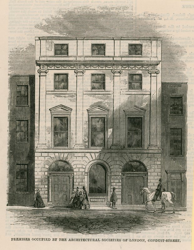 Lokaler upptagna av Architectural Societies of London, Conduit Street, London av English School