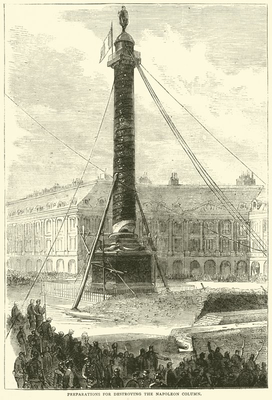 Förberedelser för att förstöra Napoleonkolonnen, april 1871 av English School