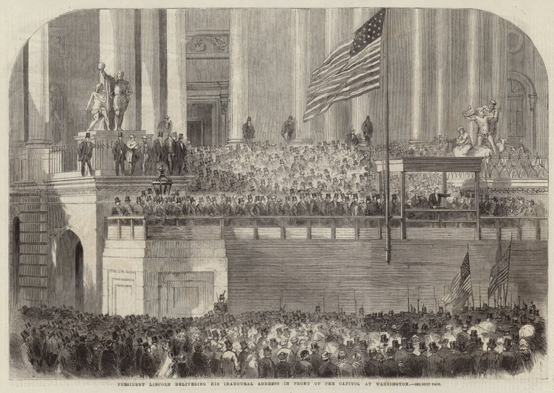 President Lincoln håller sitt invigningstal av English School