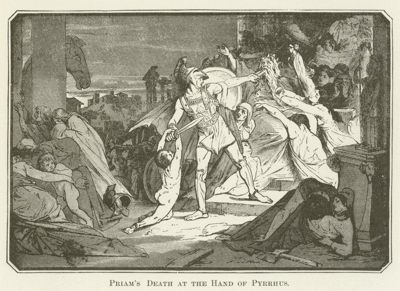 Priams död vid Pyrrhus hand av English School