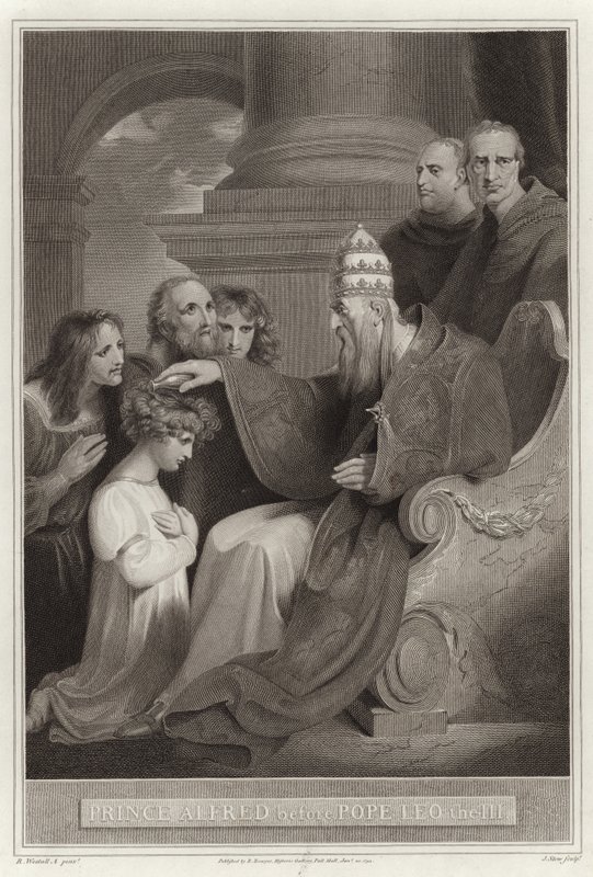 Prins Alfred inför påven Leo den III av English School