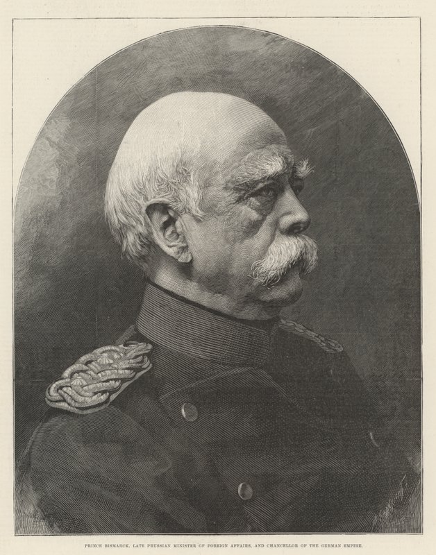 Prins Bismarck, framlidne preussiske utrikesministern och tyska rikets kansler (gravyr) av English School