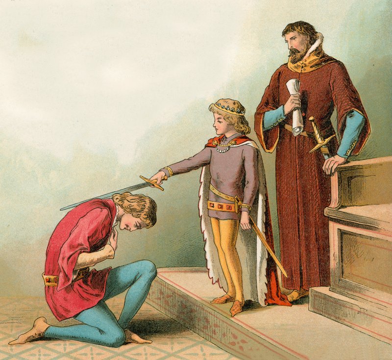 Prins Edward (senare känd som den svarte prinsen) skapade riddarskap vid sex års ålder av English School