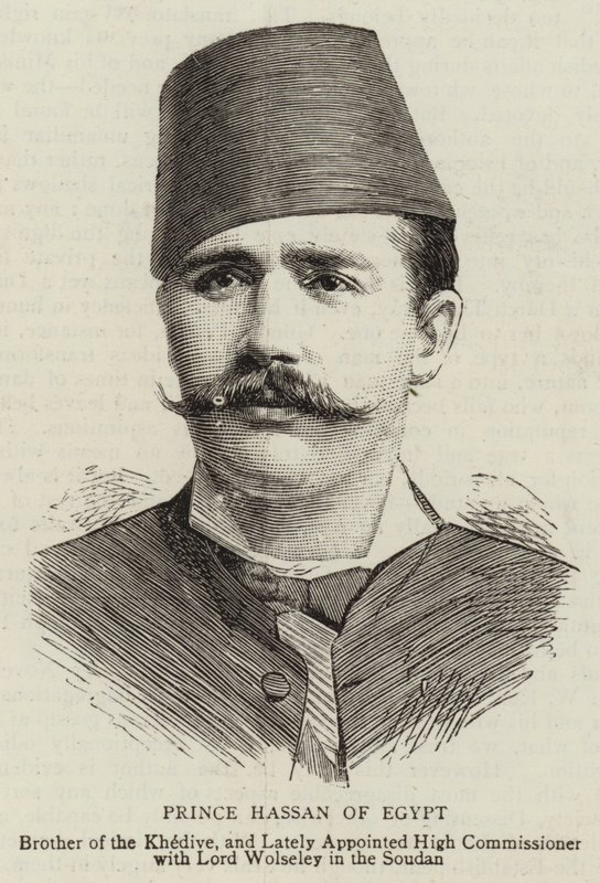 Prins Hassan av Egypten (gravyr) av English School