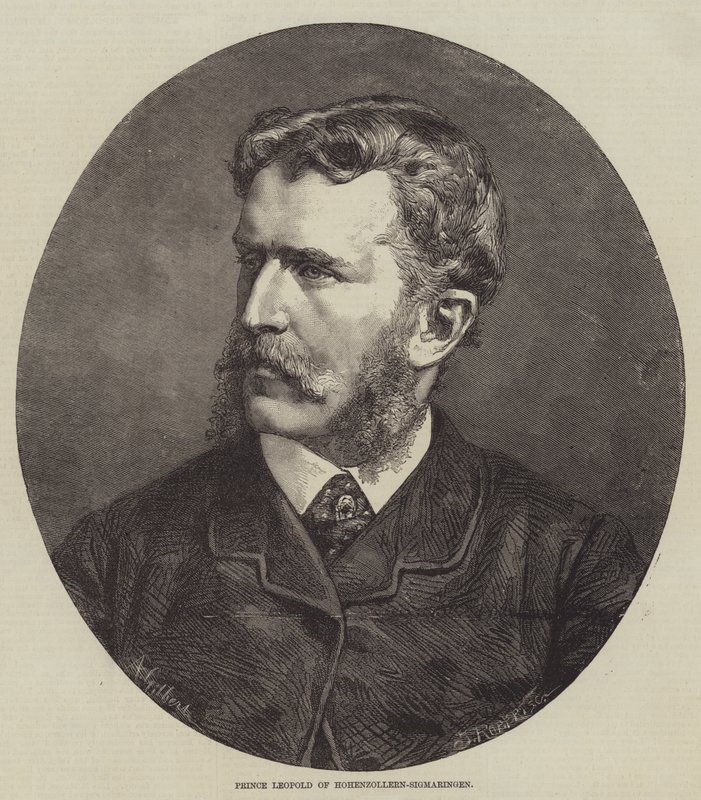 Prins Leopold av Hohenzollern-Sigmaringen (gravyr) av English School