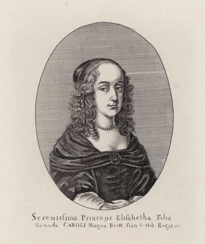 Prinsessan Elizabeth, andra dotter till kung Charles I (gravyr) av English School
