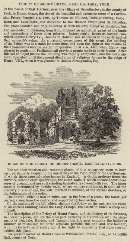 Priory of Mount Grace, East Harlsey, York (gravyr) av English School