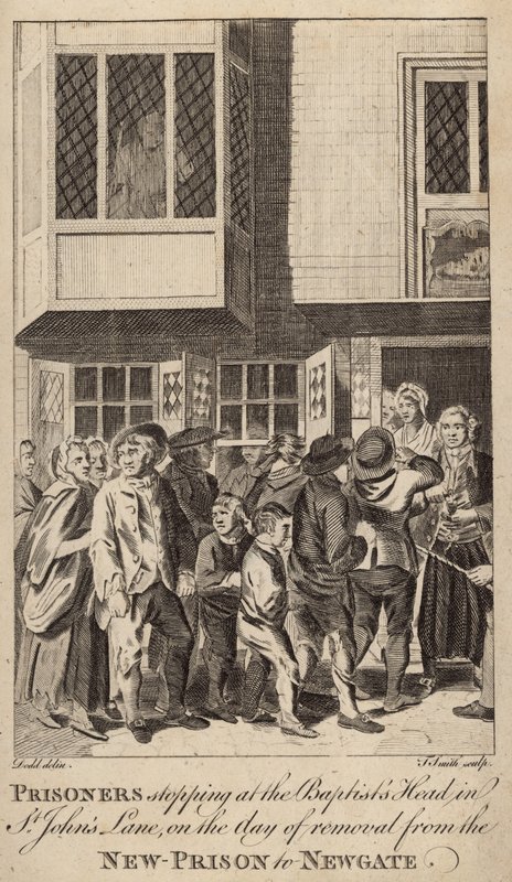 Fångar som stannar vid Baptists Head i St Johns Lane av English School