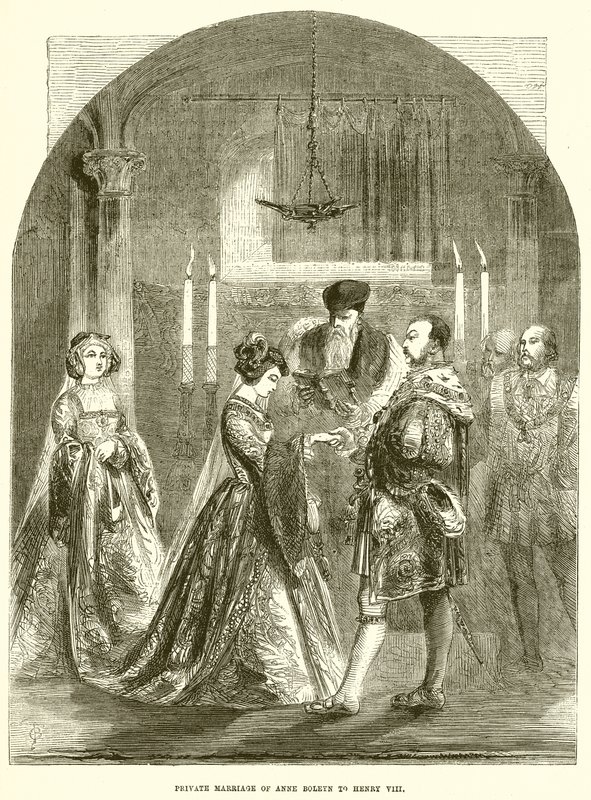 Privat äktenskap mellan Anne Boleyn och Henrik VIII av English School