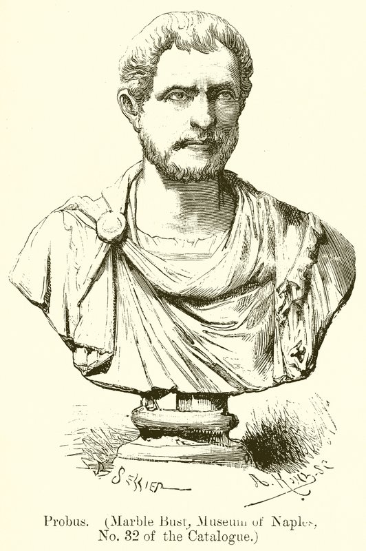 Probus. (Marmorbyst, Neapelmuseet, nr 32 i katalogen) (gravyr) av English School
