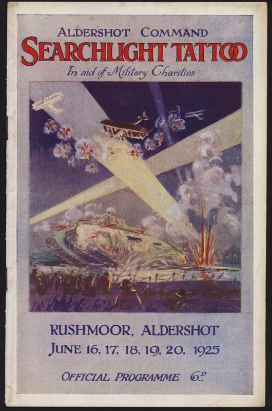 Program för Aldershot Command Searchlight Tattoo, Rushmoor, Aldershot, Hampshire av English School