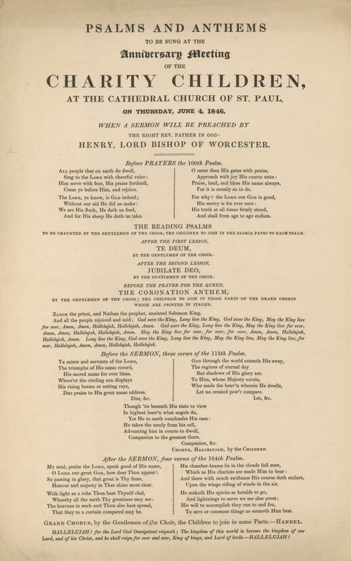 Program med psalmer och hymner av English School