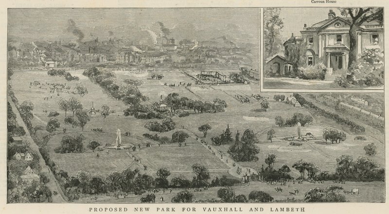 Föreslagen ny park för Vauxhall och Lambeth av English School