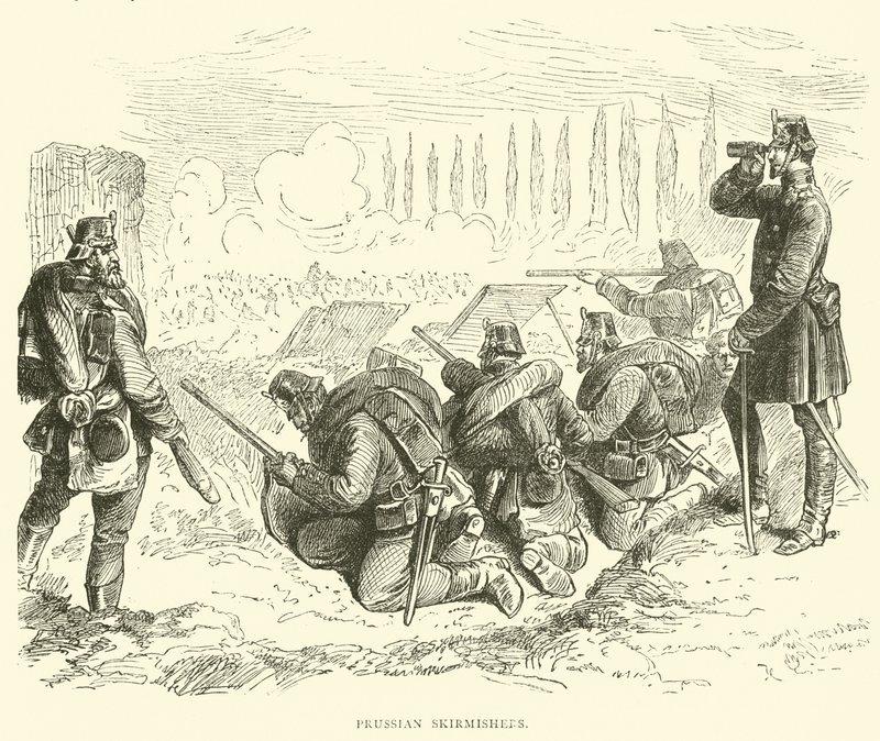 Preussiska skärmytslingar, februari 1871 av English School