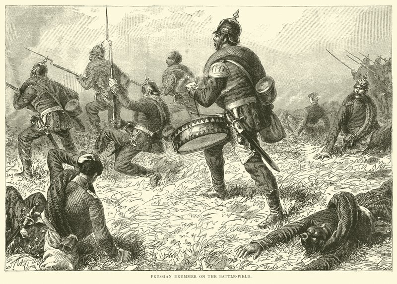 Preussisk trummis på slagfältet, september 1870 av English School