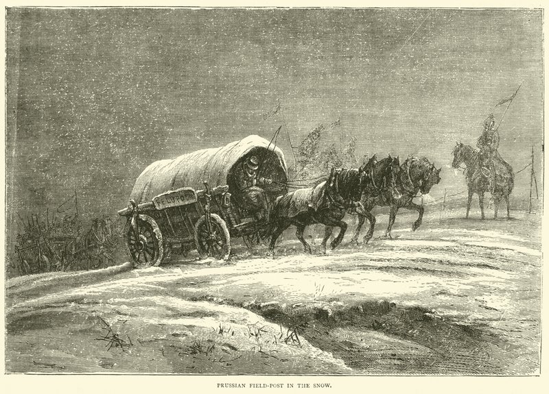 Preussisk fältpost i snön, oktober 1870 av English School