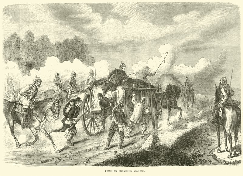 Preussiska proviantvagnar, september 1870 av English School