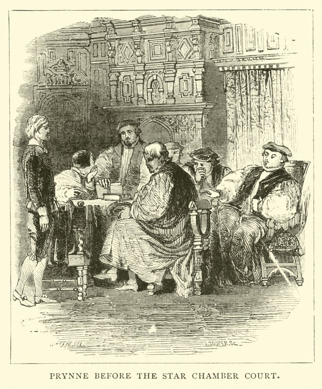 Prynne inför Star Chamber Court av English School