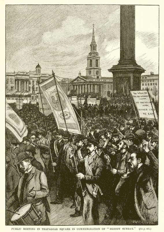 Offentligt möte på Trafalgar Square till minne av den blodiga söndagen av English School