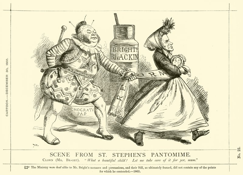 Punch-tecknad film om John Bright: Scene From St Stephen