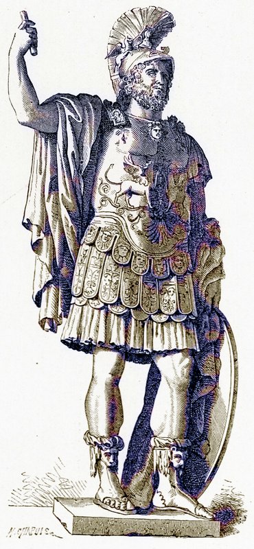 Pyrrhus, illustration från History of Rome av Victor Duruy, publicerad 1884 (digitalt förbättrad bild) av English School