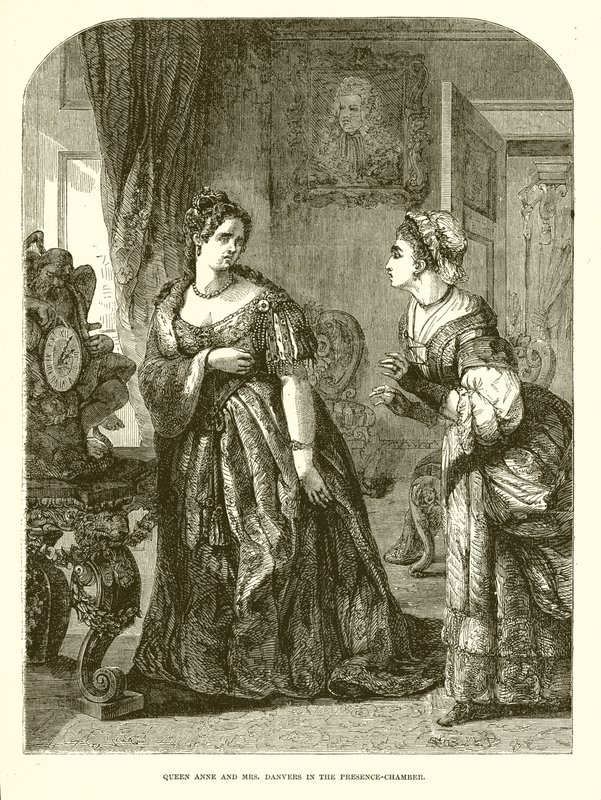 Drottning Anne och fru Danvers i närvarokammaren av English School