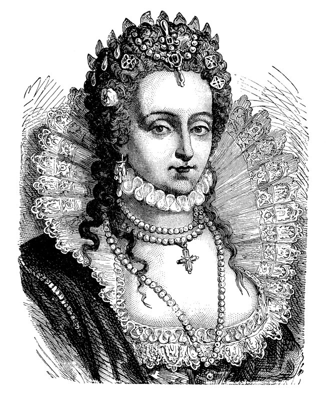 Drottning Elizabeth I (färg litho) av English School