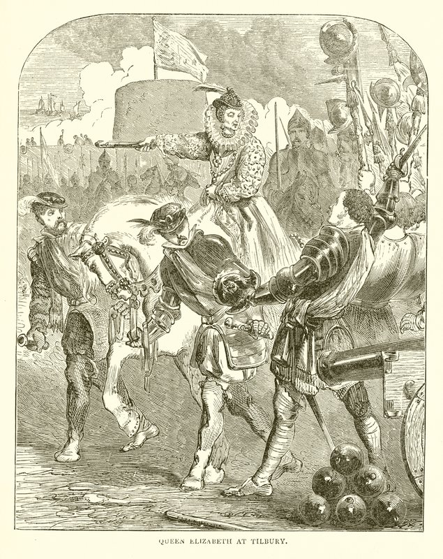 Drottning Elizabeth i Tilbury av English School