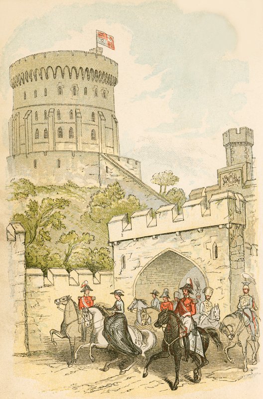 Drottning Victoria rider ut från Windsor Castle av English School