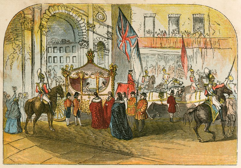 Drottning Victorias första besök i staden (9 november 1837) av English School