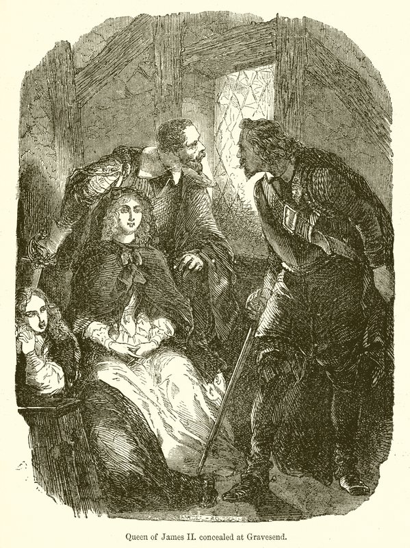 Drottning av Jakob II. gömd vid Gravesend av English School