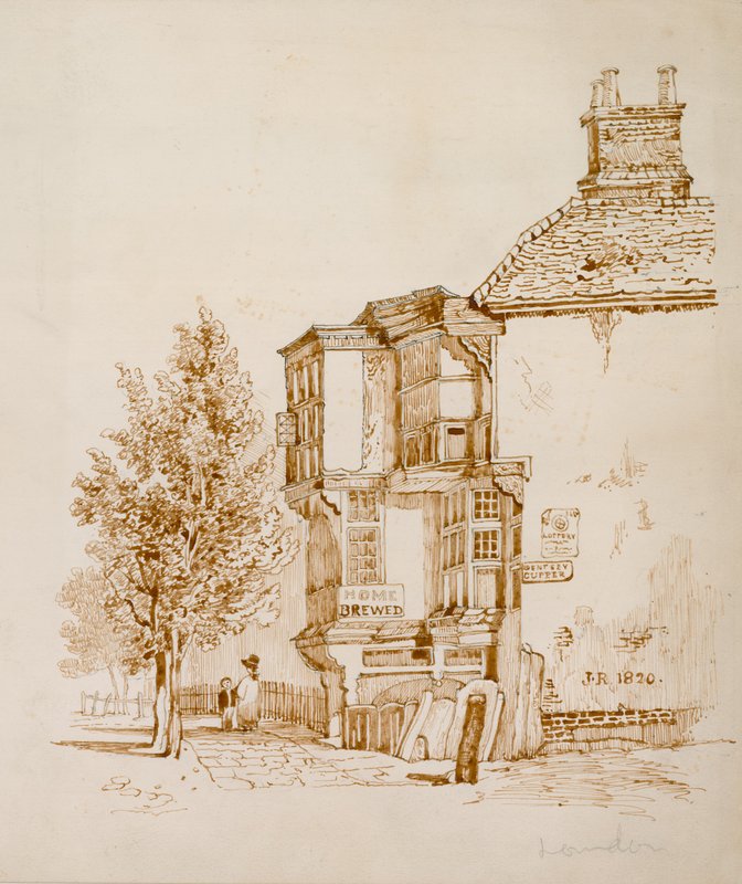 Queens Head, Islington (bläck på papper) av English School