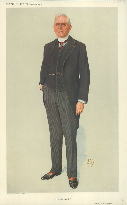 R V Vassar-Smith, Lloyds Bank, 20 juli 1910, tecknad serie Vanity Fair av English School