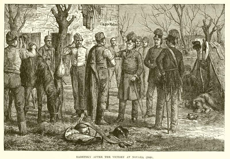 Radetsky efter segern vid Novara (1849) av English School