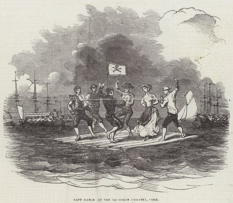 Flottdans vid Squadron Regatta, Cork (gravyr) av English School