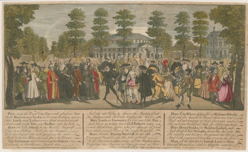 Ranelagh trädgårdar. Maskerad för den venetianska ambassadören, 1749 av English School