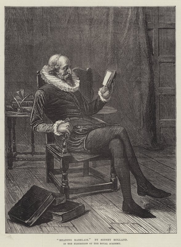 Läser Rabelais (gravyr) av English School