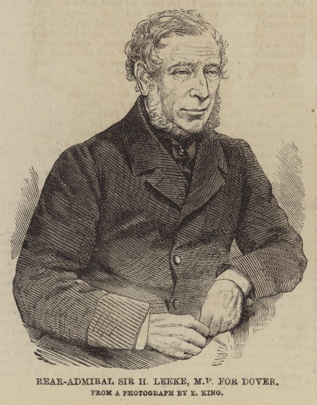 Konteramiral Sir H Leeke, MP för Dover (gravyr) av English School