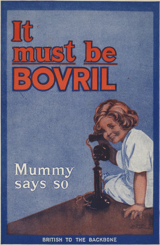 Baksidan av Bovril Handy-boken och krigets dagbok av English School
