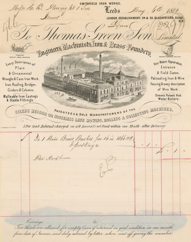 Kvitto för Thomas Green & Son Limited av English School