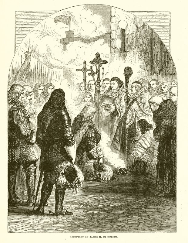 Mottagning av Jakob II. i Dublin av English School