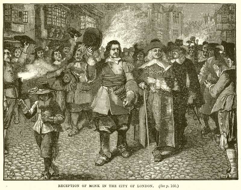 Mottagning av Monk i City of London av English School