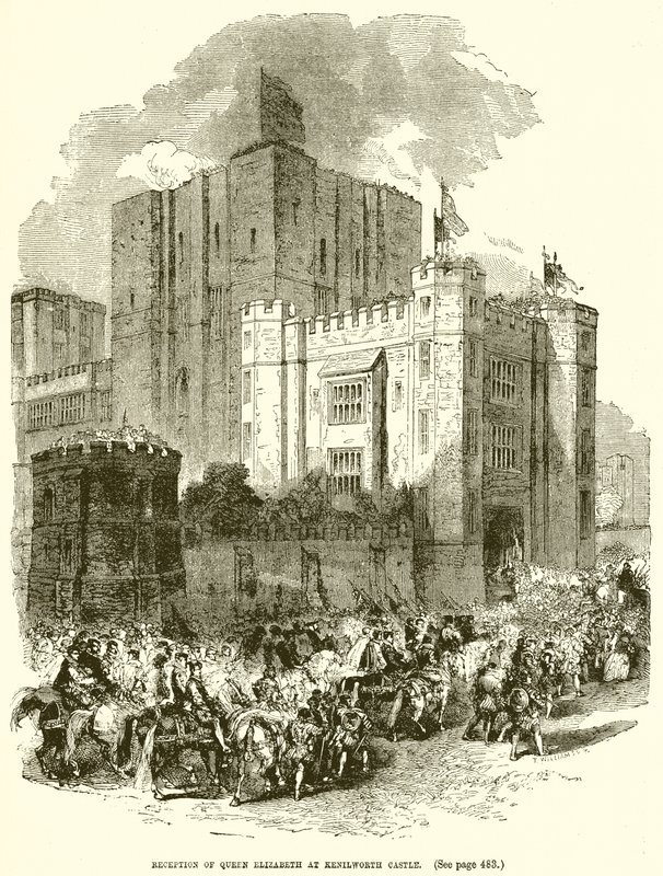 Mottagning av drottning Elizabeth på Kenilworth Castle av English School