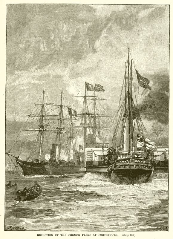 Mottagande av den franska flottan i Portsmouth av English School