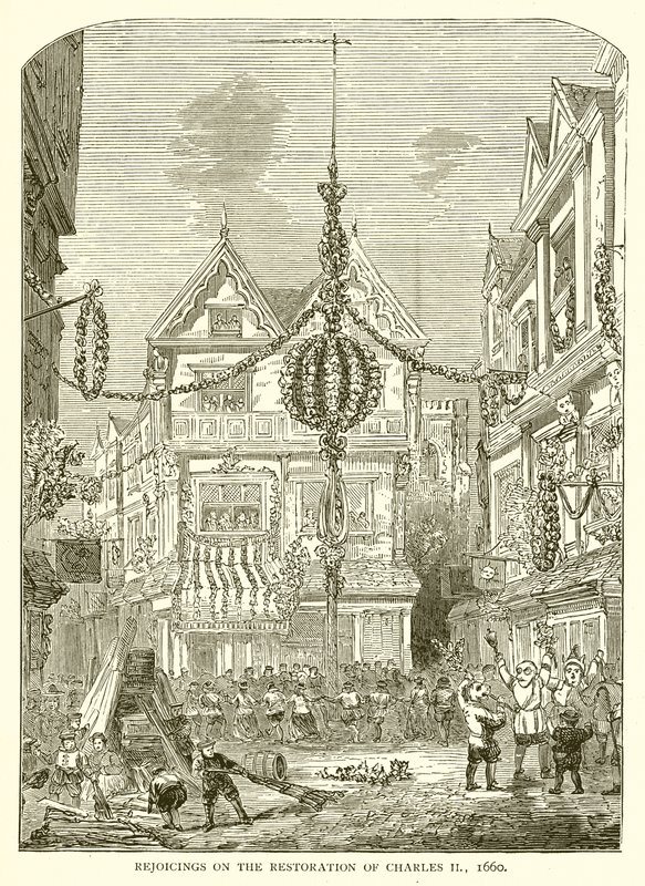 Jubel över återställandet av Karl II, 1660 av English School
