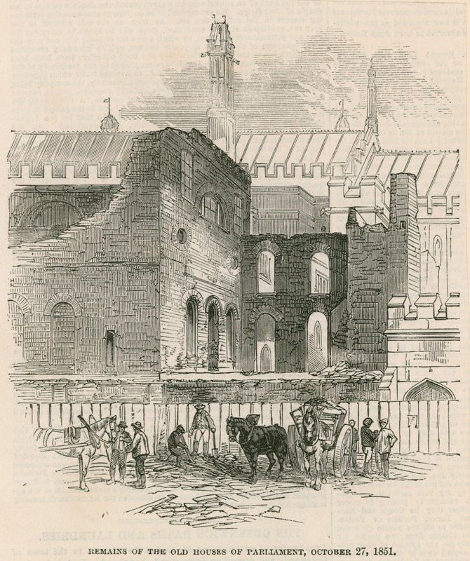 Rester av parlamentets gamla hus, 27 oktober 1851 av English School