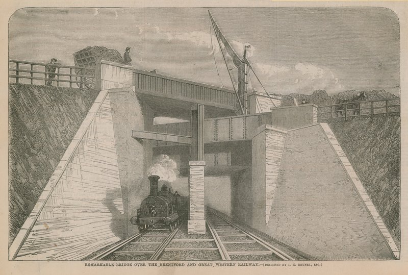 Enastående bro över Brentford och Great Western Railway av English School