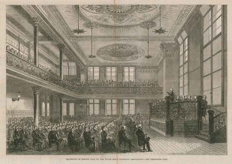 Återöppning av Exeter Hall, London, av Young Mens Christian Association av English School