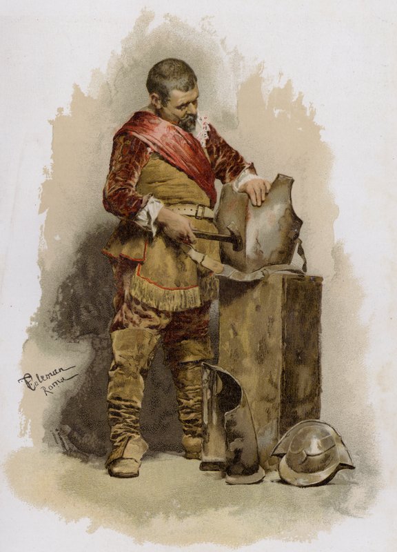 Reparera pansar (chromolitho) av English School